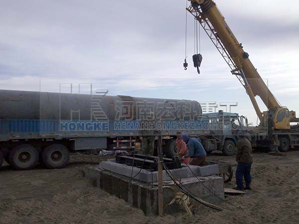 黑龍江呼蘭縣頁巖陶?；剞D(zhuǎn)窯生產(chǎn)線安裝現(xiàn)場